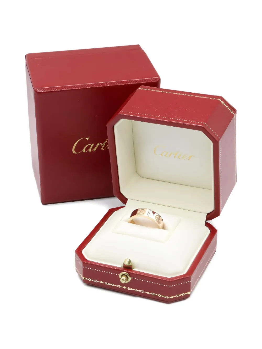 Pre-owned Cartier 2010s 18k Rose Gold Love Ring In Pink
