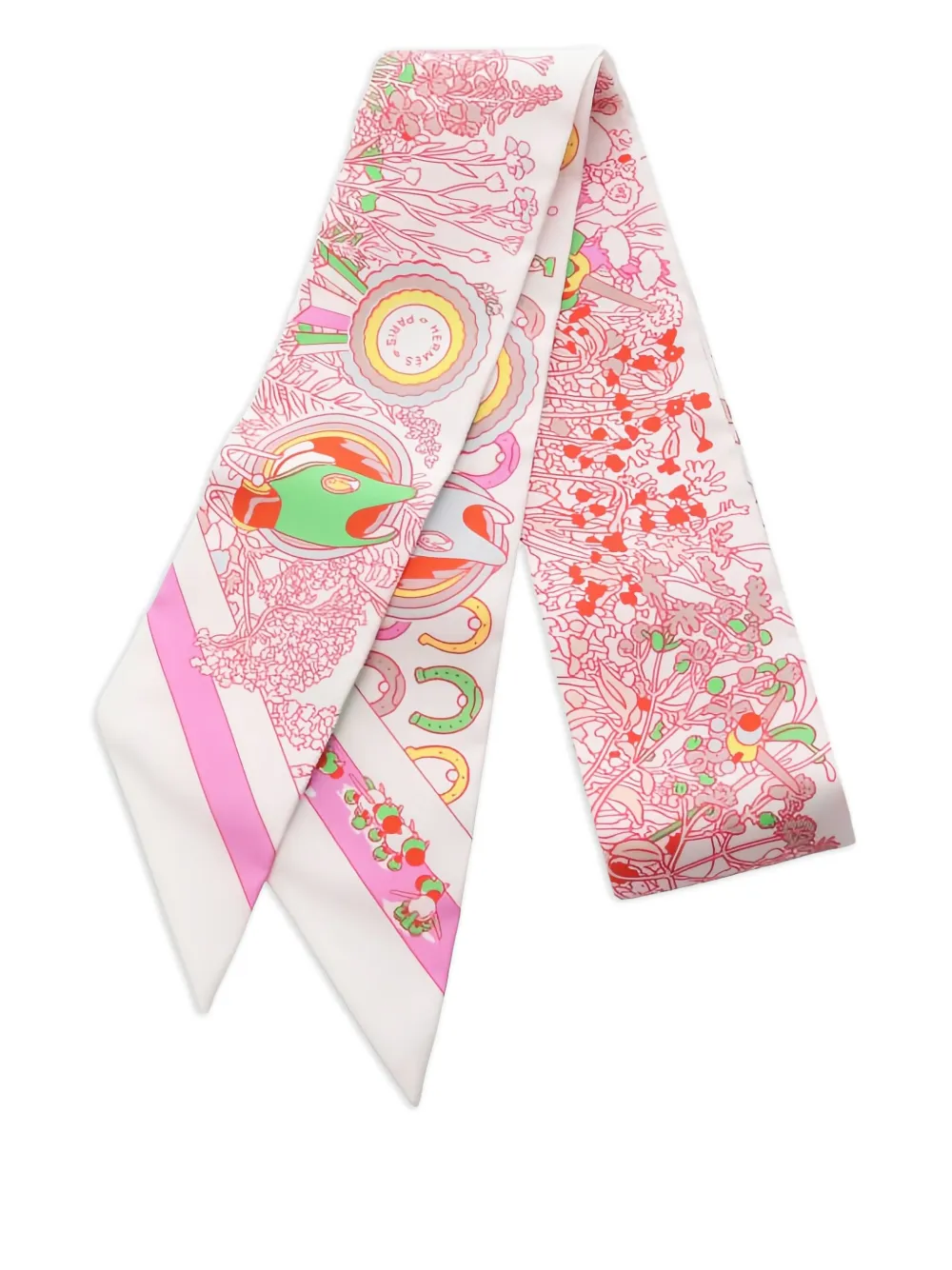 Hermès Pre-Owned 2020s Pony Pit Stop ribbon scarf | White | Image 1