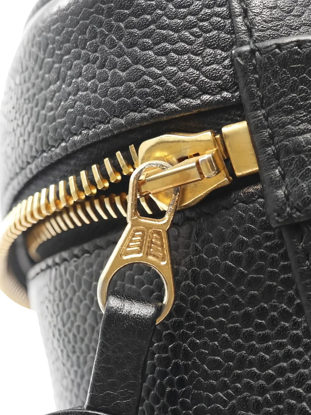 Pre-owned Chanel 1996-1997 Coco Mark Embossed Make Up Bag In Black