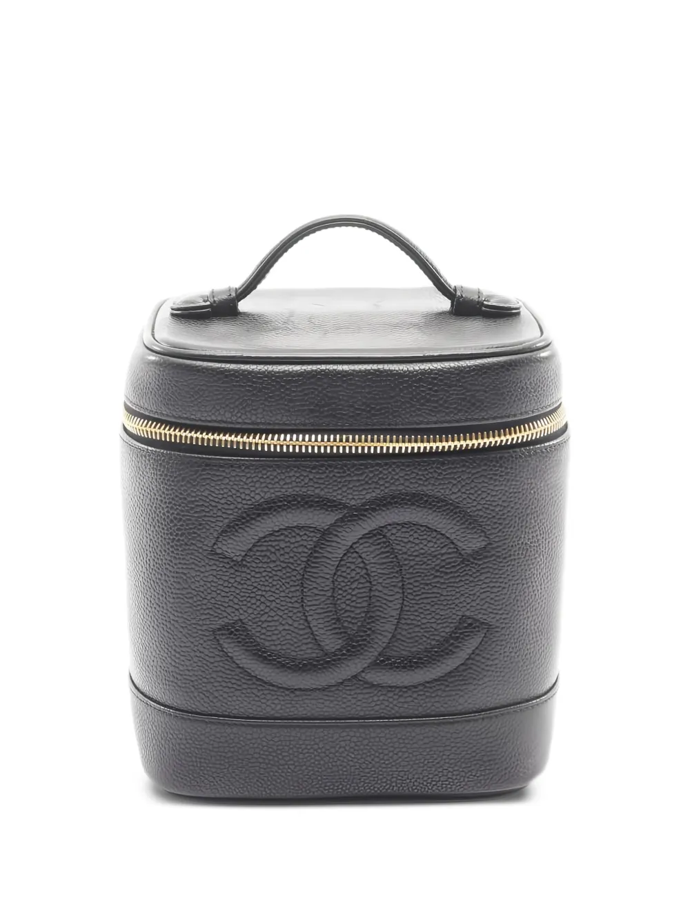 CHANEL Pre-Owned 1996-1997 coco mark embossed make up bag | Black | Image 1