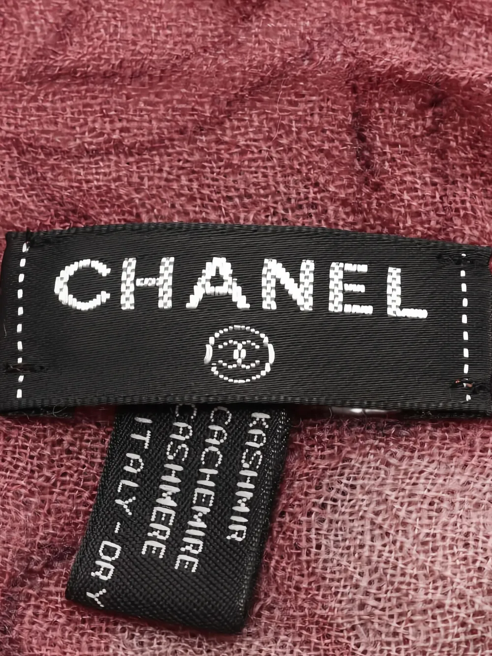 Pre-owned Chanel 1986-1988 Coco Mark Clover Stall Scarf In Pink