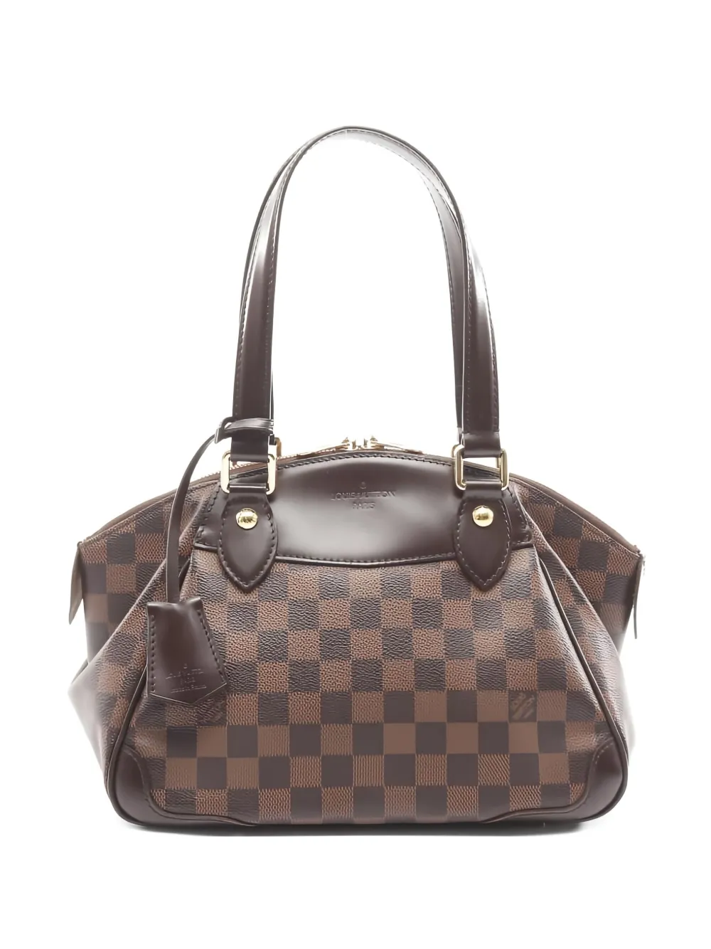 Pre-owned Louis Vuitton 2010 Verona Pm Damier Ebene Shoulder Bag In Brown