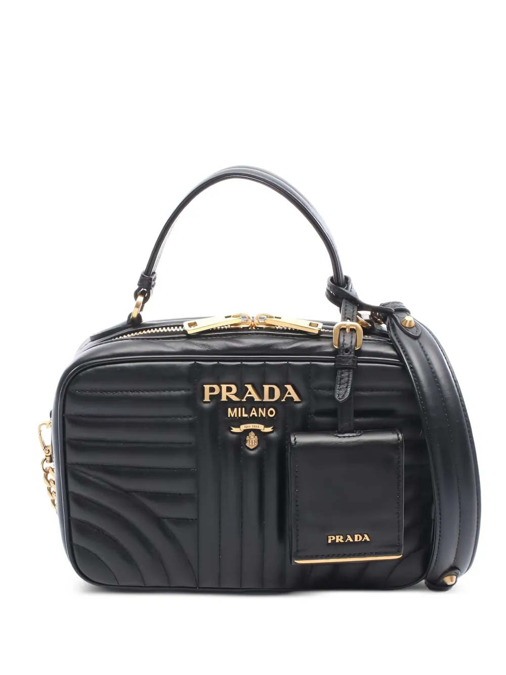 Prada Pre-Owned 2010s Diagramme quilted tote bag - ブラック Prada Pre-Owned 2010s Diagramme quilted tote bag - ブラック