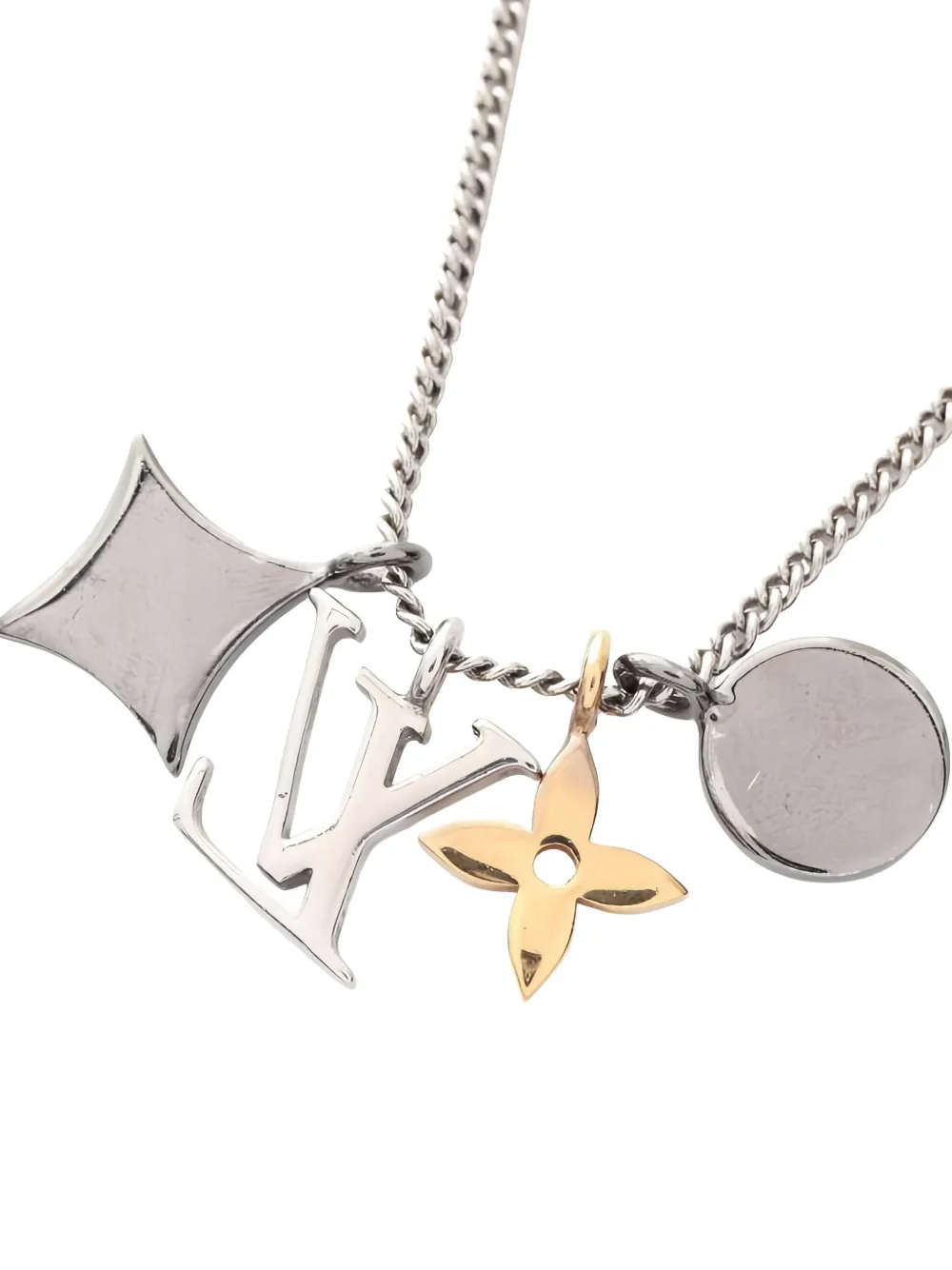 Pre-owned Louis Vuitton Ly Instinct Pendants Necklace In Silver