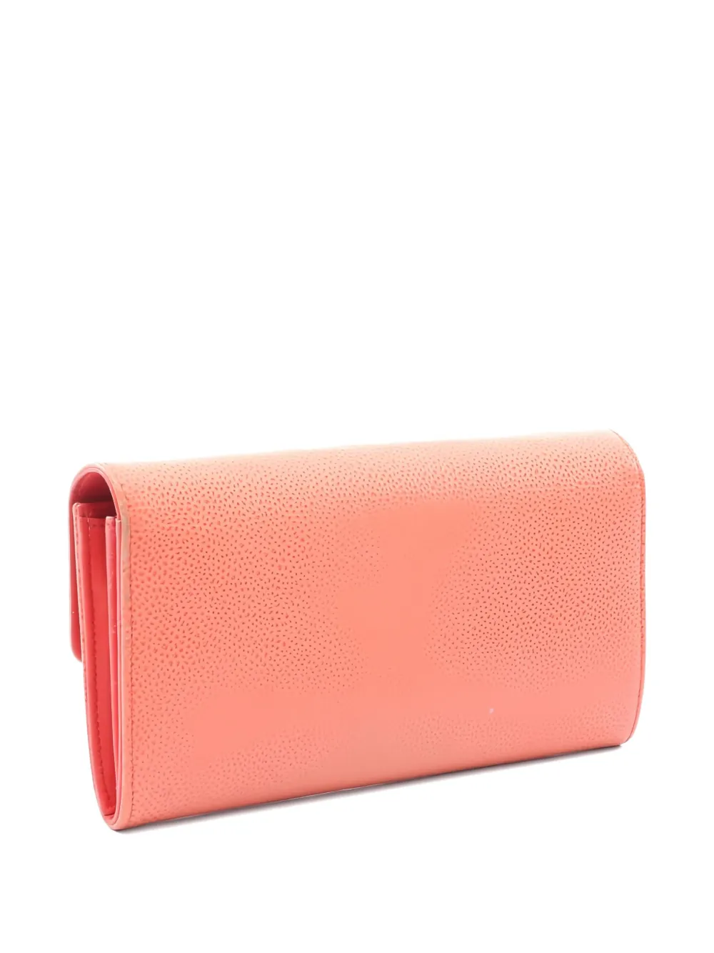 Pre-owned Chanel 2012-2013 Coco Mark Bi-fold Long Wallet In Orange