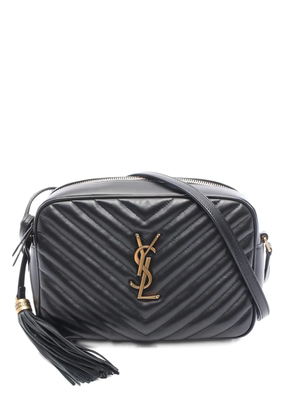 Saint Laurent Pre-Owned 2010s Lou Roux monogram tassel camera shoulder bag | Black | Image 1