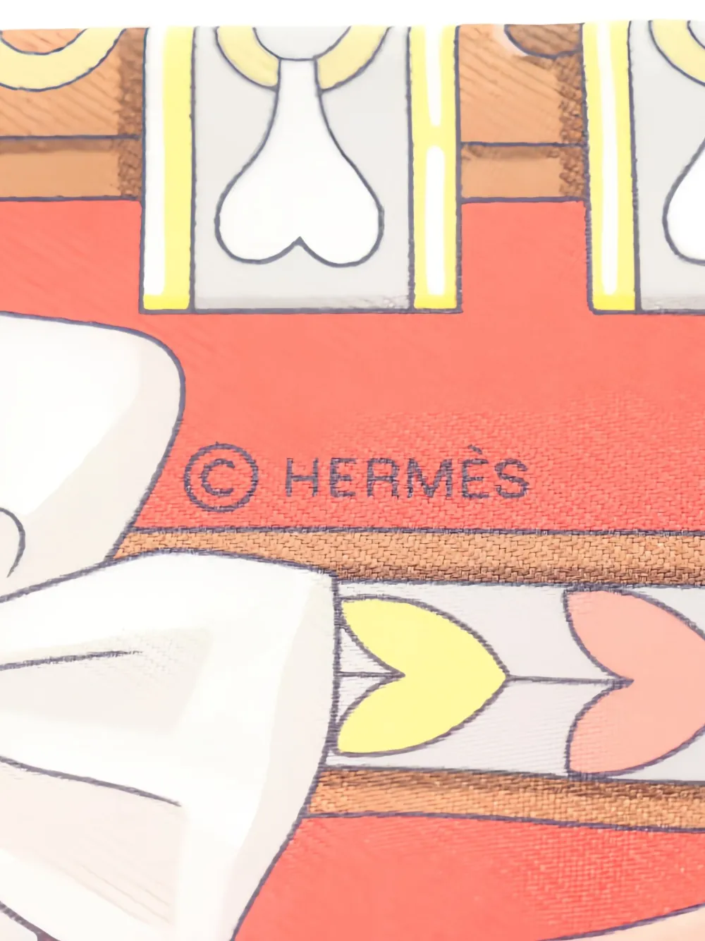 Pre-owned Hermes 2020s Harnais De Coeur Silk Scarf In Red