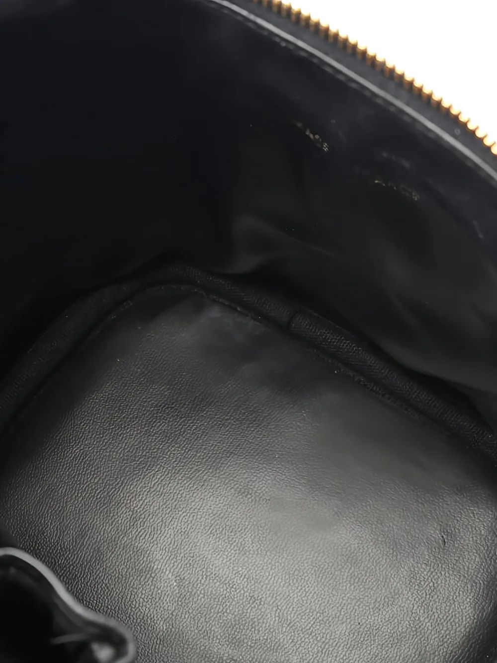 Pre-owned Chanel 2000-2002 Coco Mark Embossed Make Up Bag In Black