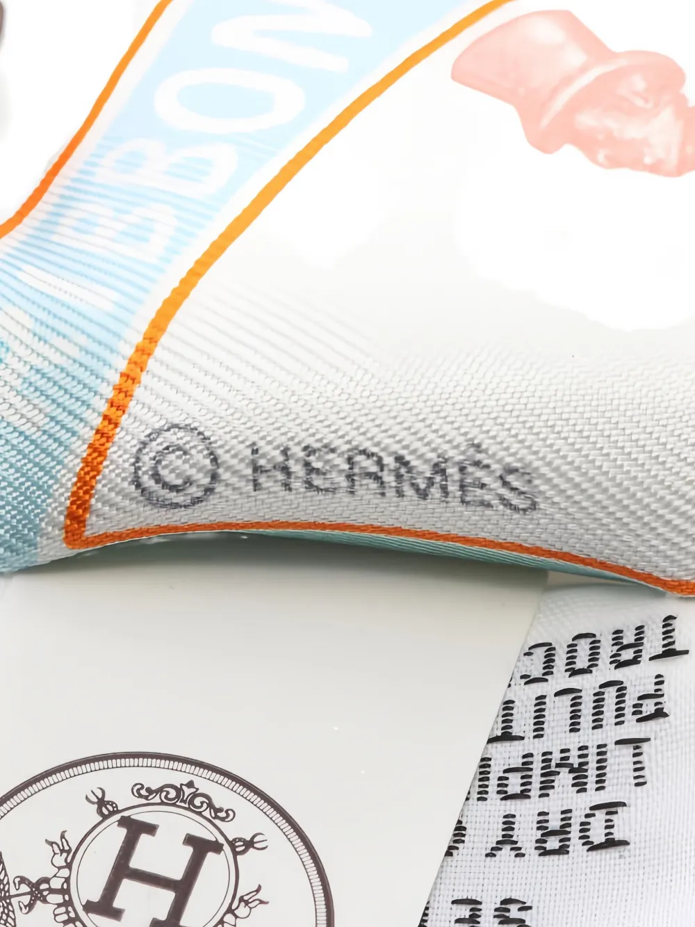 Pre-owned Hermes 2020s Funny Ice Cream Ribbon Scarf In White