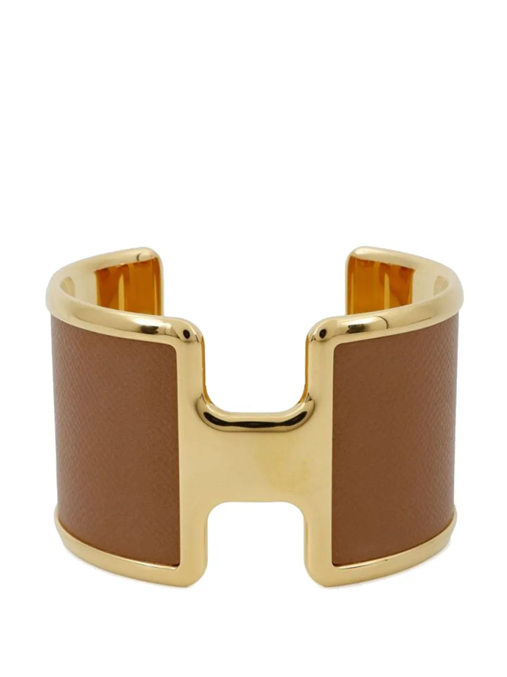Hermès Pre-Owned 2000-2025 Gold Plated Epsom Olympe Cuff Bracelet Hermès Pre-Owned 2000-2025 Gold Plated Epsom Olympe Cuff Bracelet