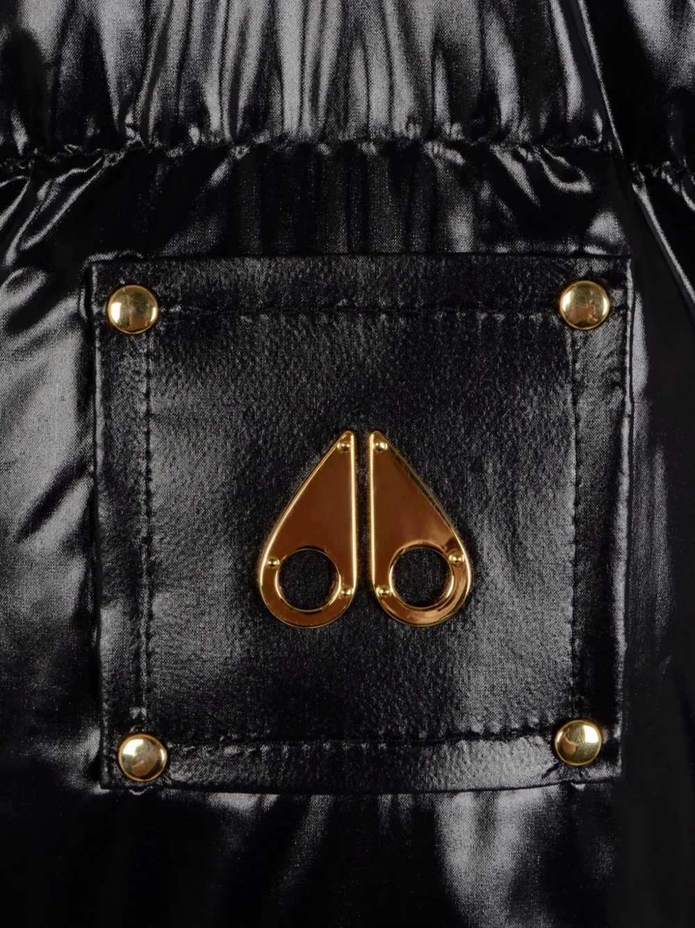 Moose Knuckles Hooded Padded Coat In Black