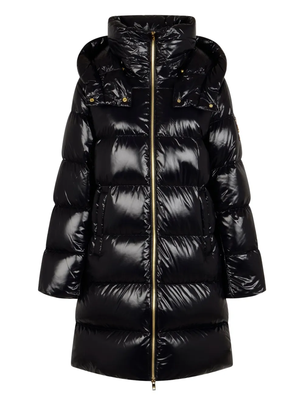 Moose Knuckles Hooded Padded Coat In Black