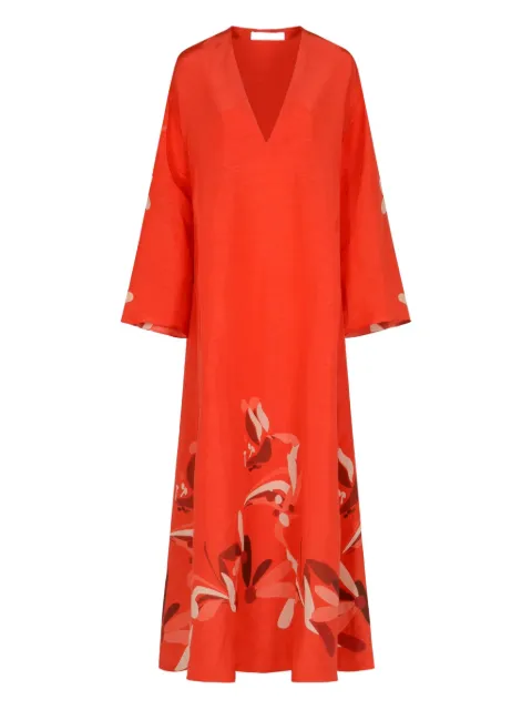 Raquel Diniz Lena printed V-neck maxi dress