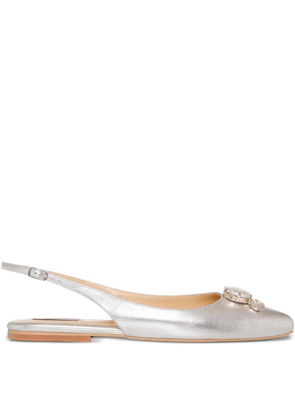 SMILING SHOES Piper crystal-embellished ballet flats | Silver | Image 1