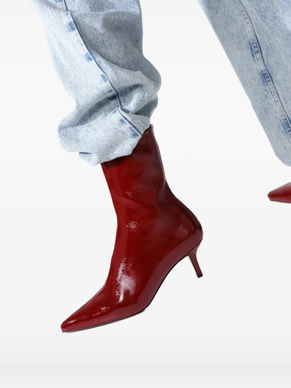 SMILING SHOES 50 mm Gloria enkellaarzen met puntige neus Rood