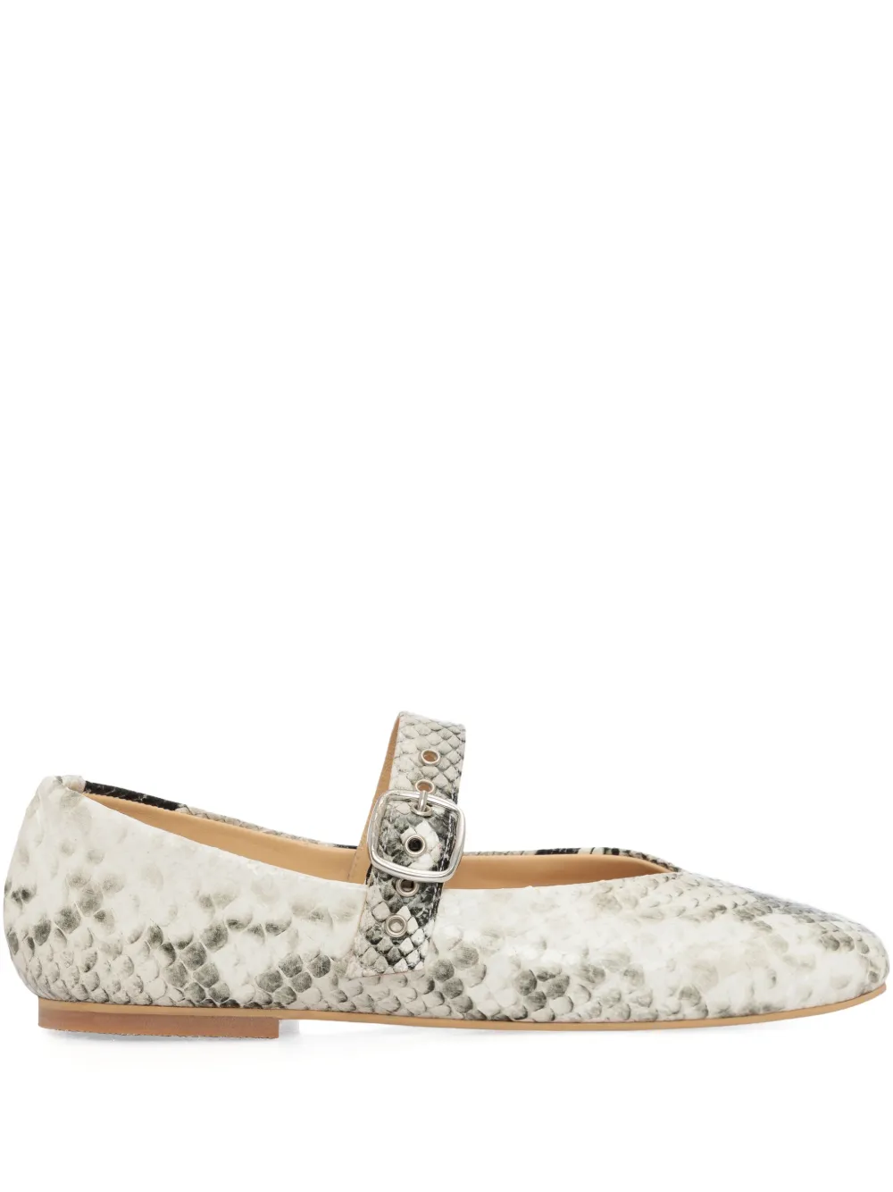 Smiling Shoes Sori Buckle-strap Ballet Flats In White