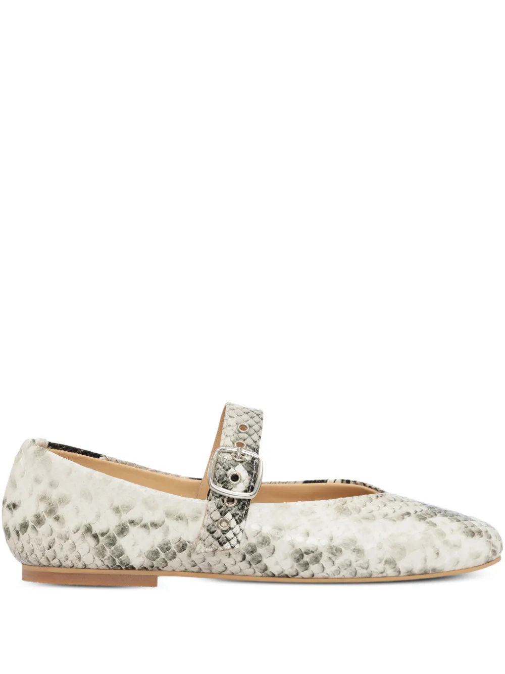 SMILING SHOES Sori buckle-strap ballet flats | White | Image 1