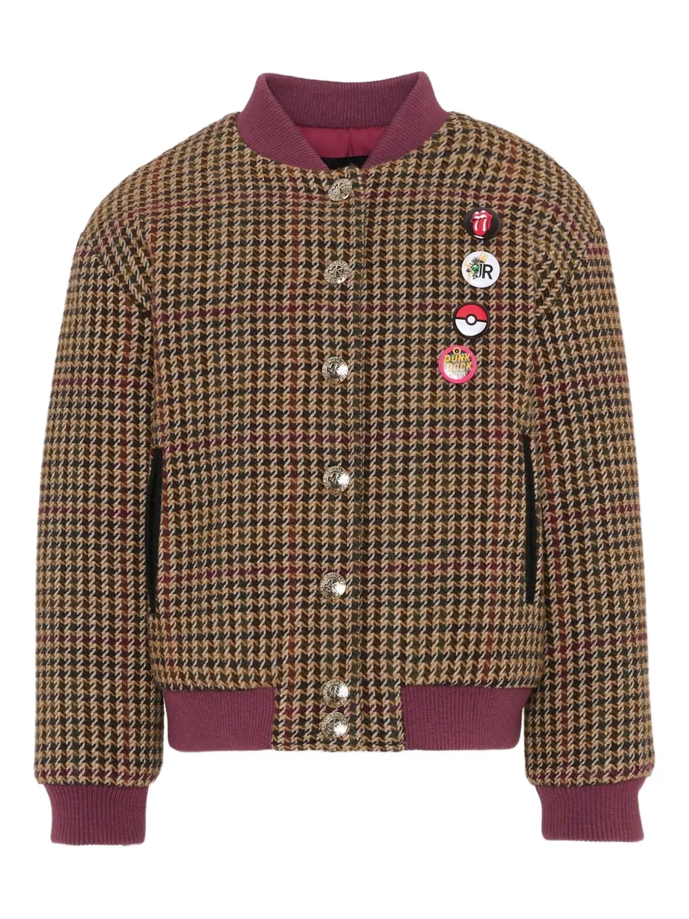 John Richmond Junior buttoned-patterned bomber jacket | Brown | Image 1