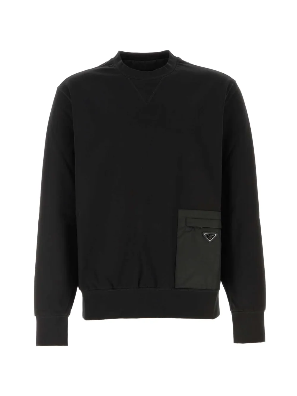 Prada Sweatshirt mit Triangel-Tasche - Schwarz