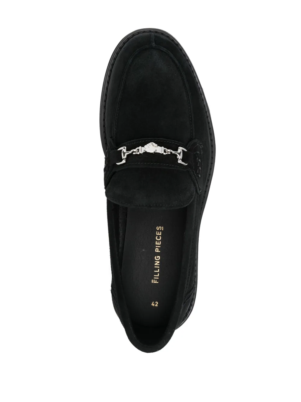 Filling Pieces Zamszowe Czarne Loafery In Black