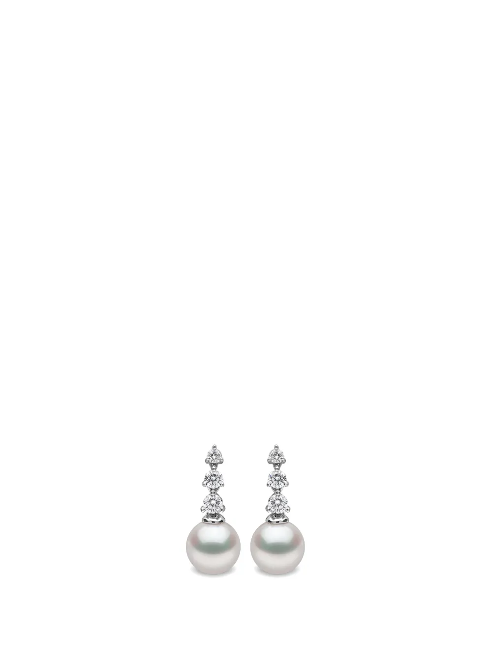 Yoko London 18K white gold akoya pearl and diamond earring - Argento