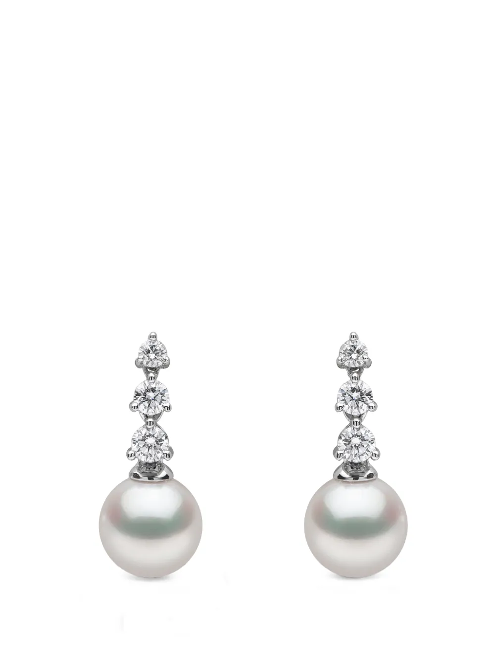 Yoko London 18K white gold akoya pearl and diamond earring