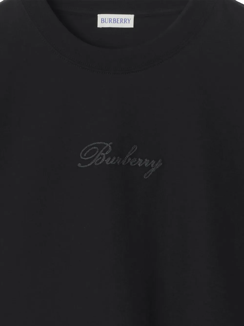 Burberry Katoenen T-shirt met logo Zwart