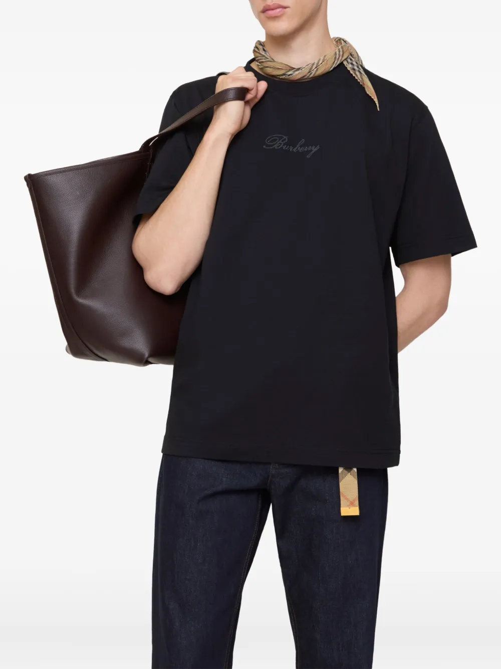 Burberry Katoenen T-shirt met logo - Zwart