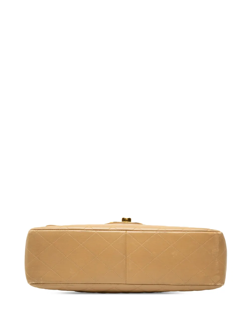 Pre-owned Chanel 1994-1996 Jumbo Xl Classic Lambskin Single Flap Shoulder Bag In Brown