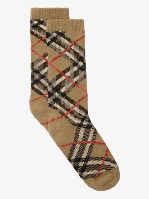 Burberry جوارب مزيج قطن بكاروهات