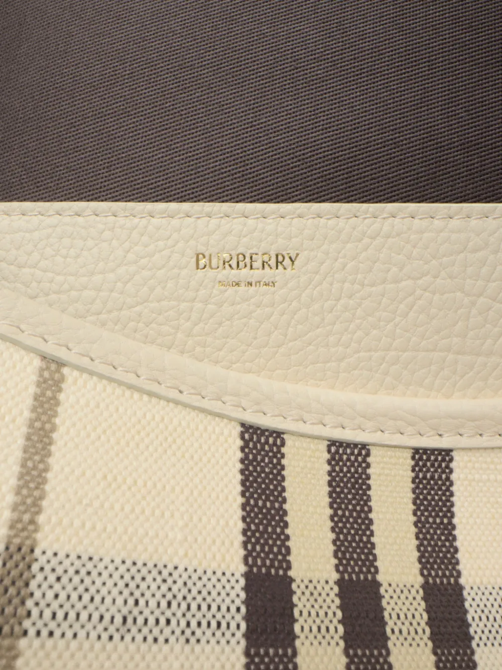 Burberry Highlands Plaid Tote Bag In Neutral