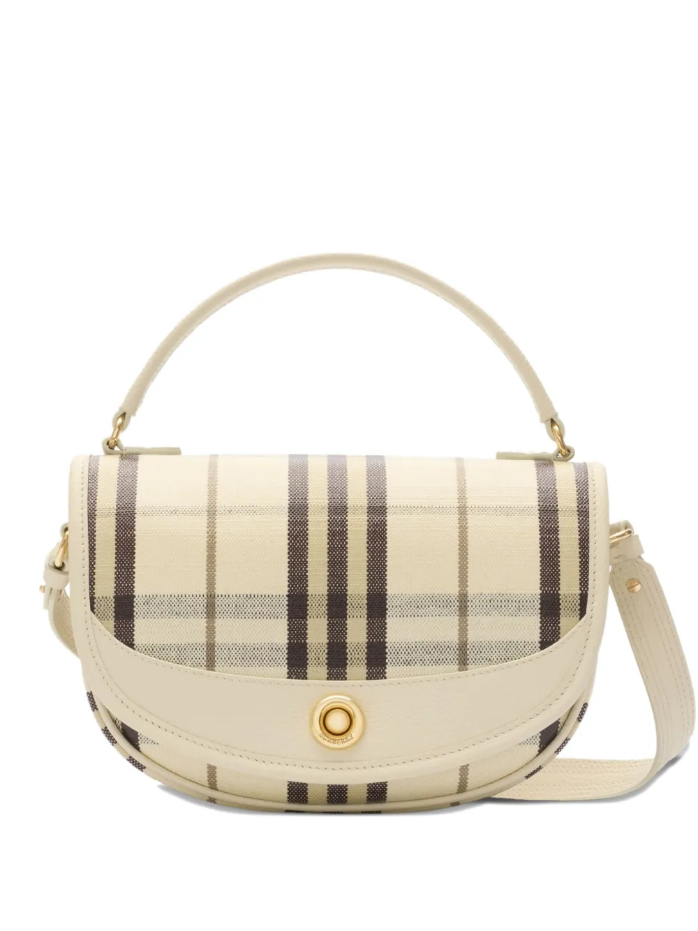 Burberry Highlands Plaid Tote Bag In Neutral