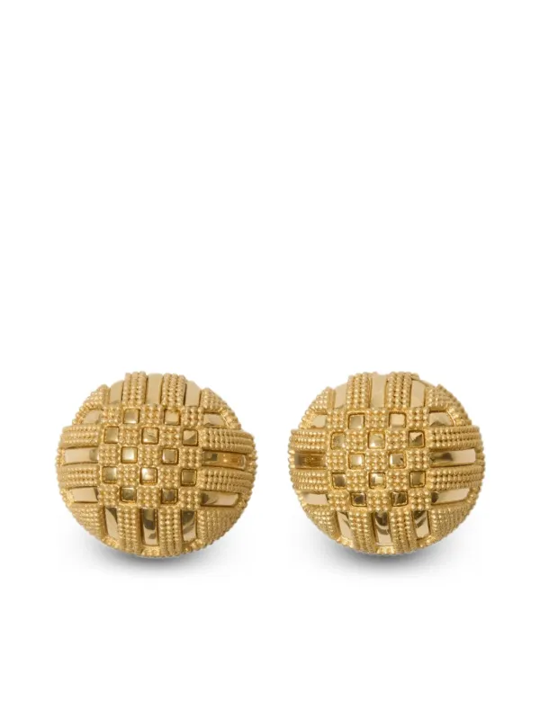 Burberry Grid-pattern Earrings in Gold