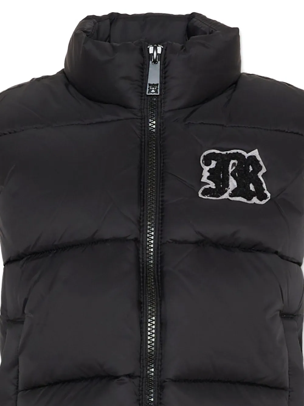 John Richmond Junior Gilet met logo en rits Zwart
