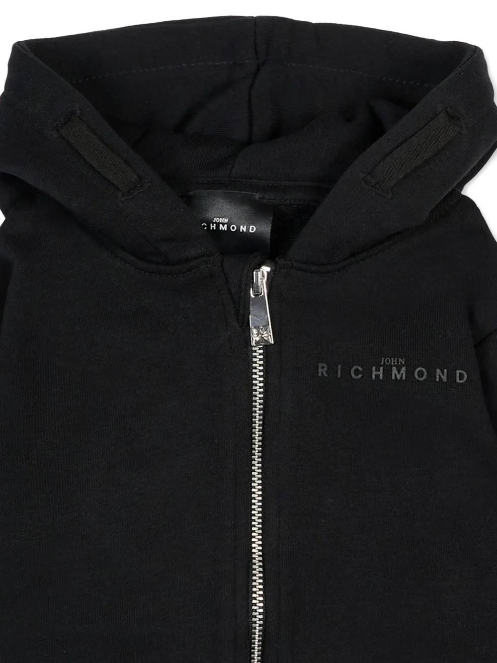 John Richmond Junior Hoodie met rits Zwart