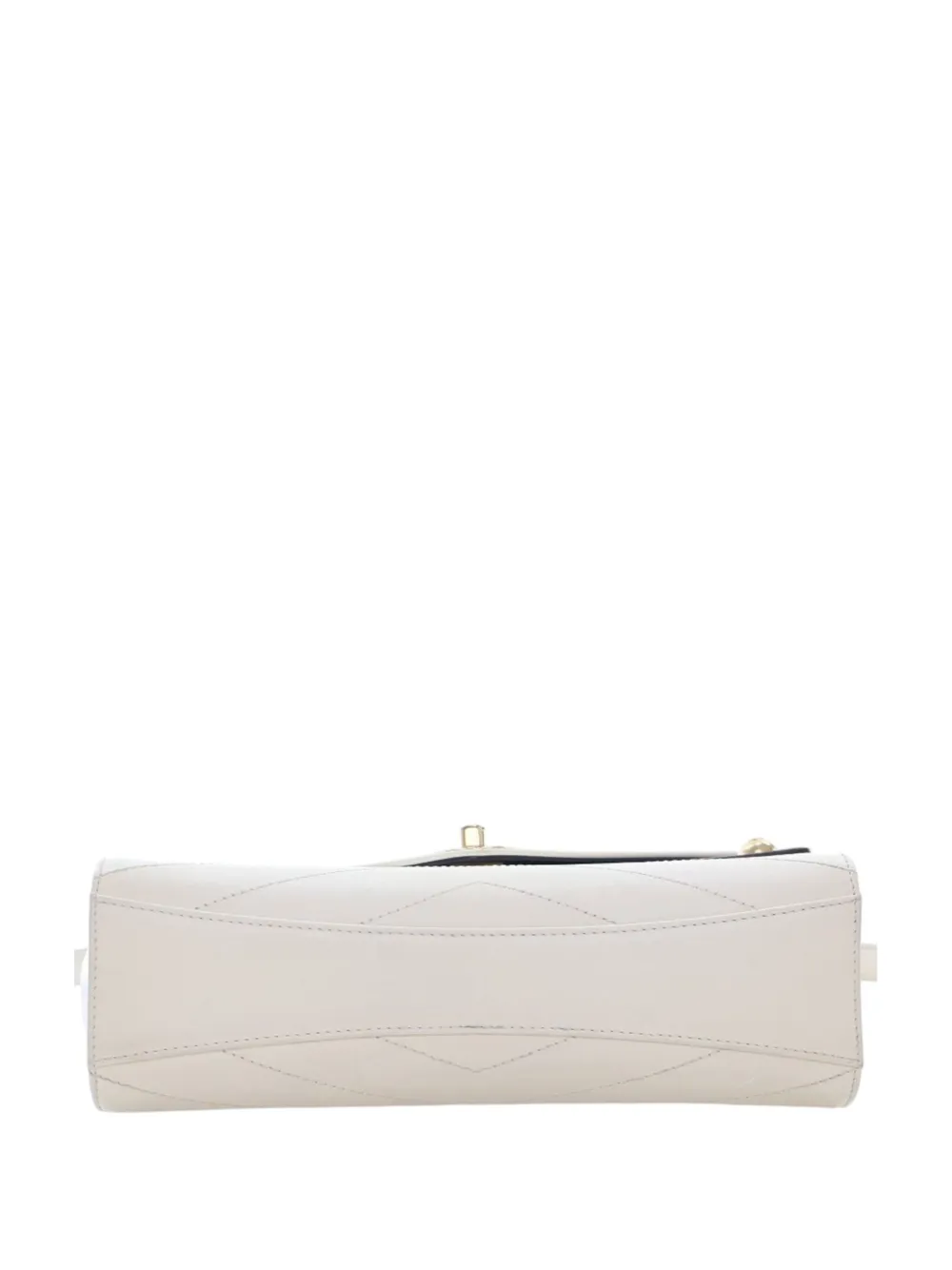 Pre-owned Chanel 2019 Medium Chevron Calfskin Casual Trip Flap Crossbody Bag In White