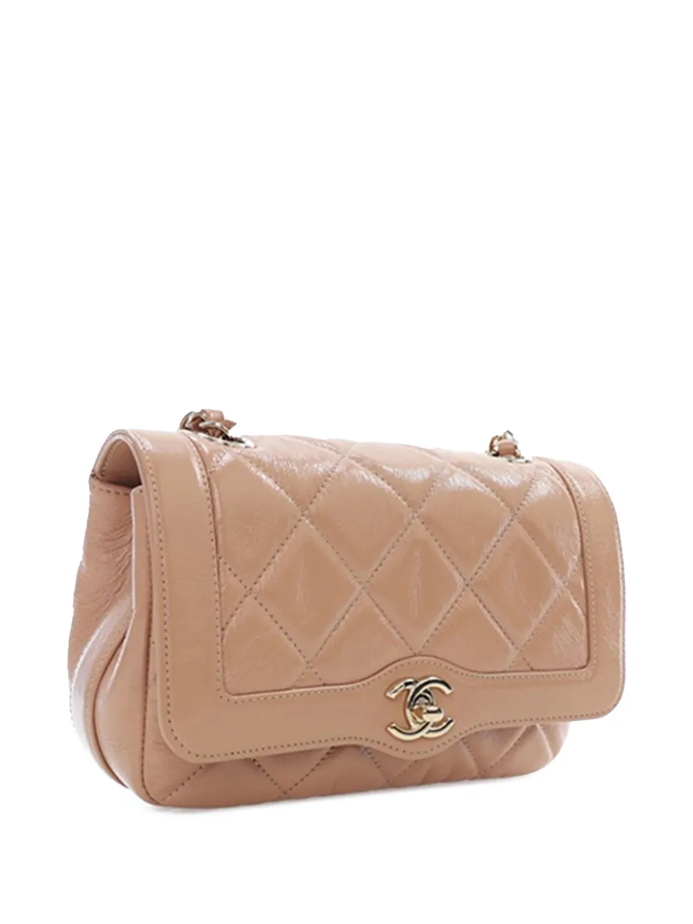 Pre-owned Chanel 2019 Mini Shiny Aged Calfskin Hold The Line Flap Crossbody Bag In Brown