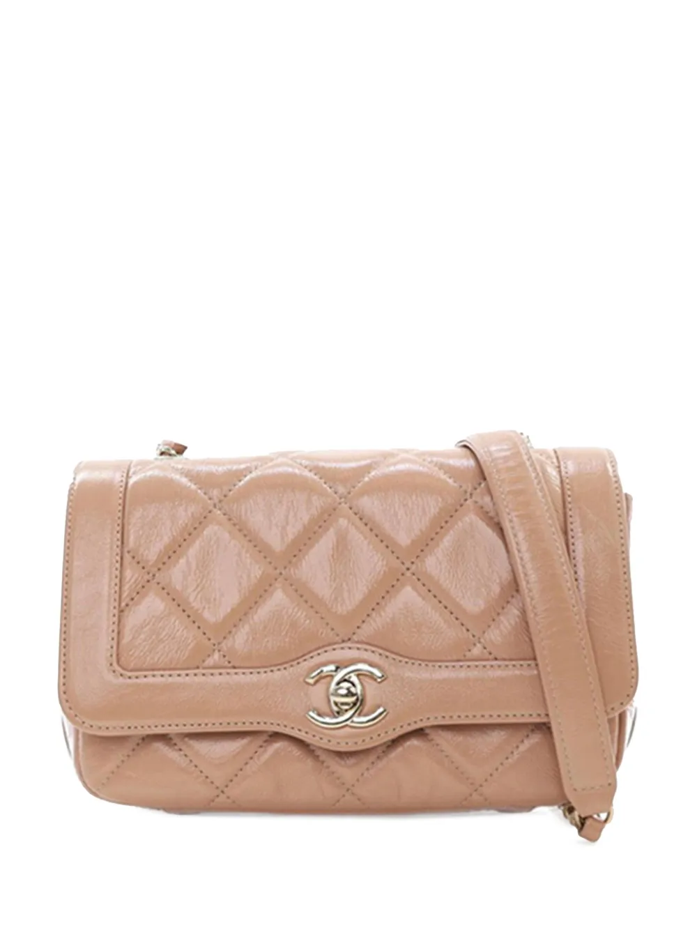 CHANEL Pre-Owned 2019 Mini Shiny Aged Calfskin Hold The Line Flap CHANEL Pre-Owned 2019 Mini Shiny Aged Calfskin Hold The Line Flap