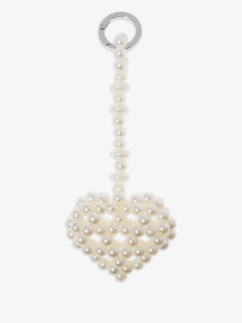 0711 heart-shaped beaded keyring