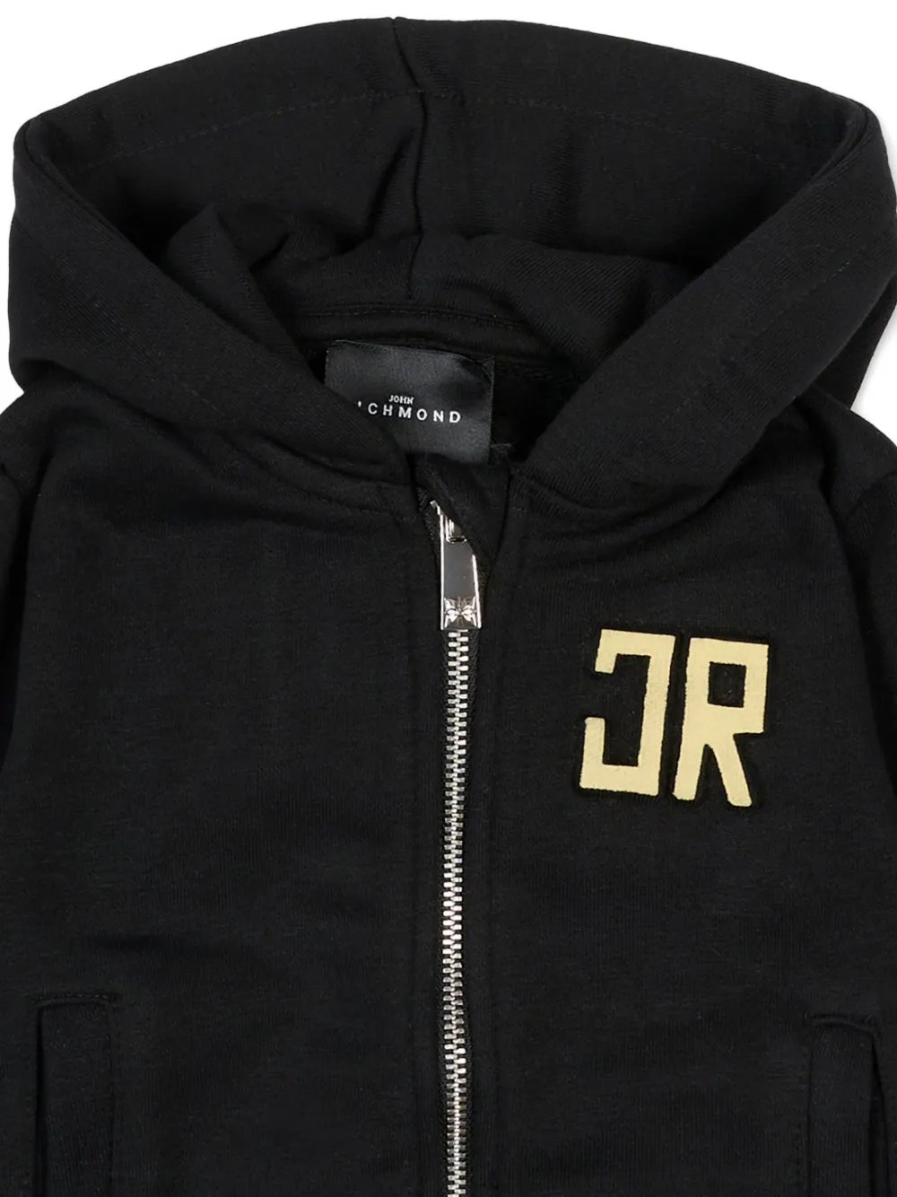 John Richmond Junior Hoodie met rits Zwart
