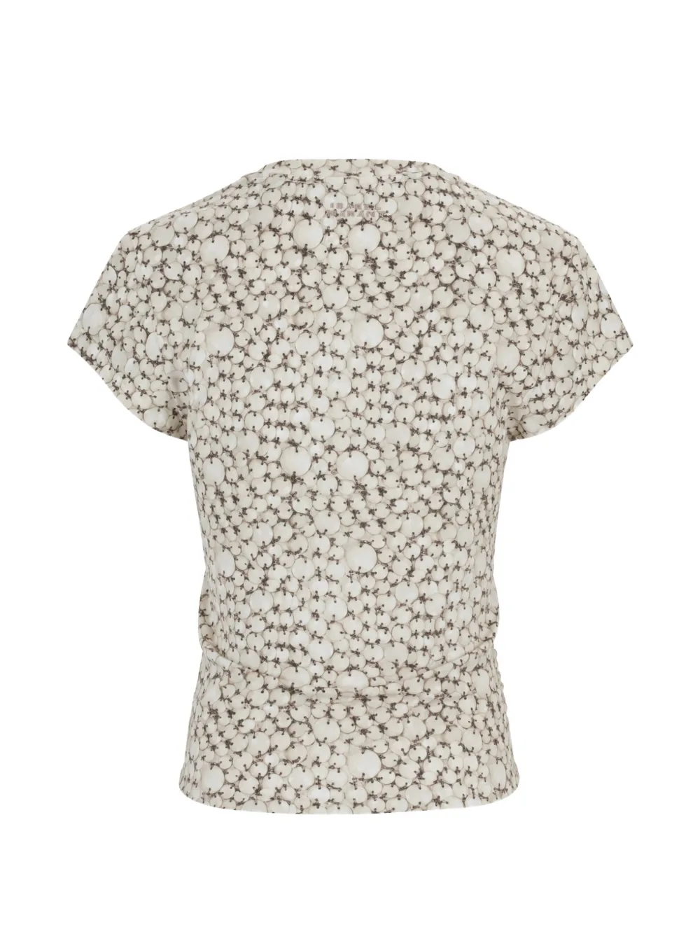 ISABEL MARANT Maelie T-shirt met kralen-print en ruches Beige