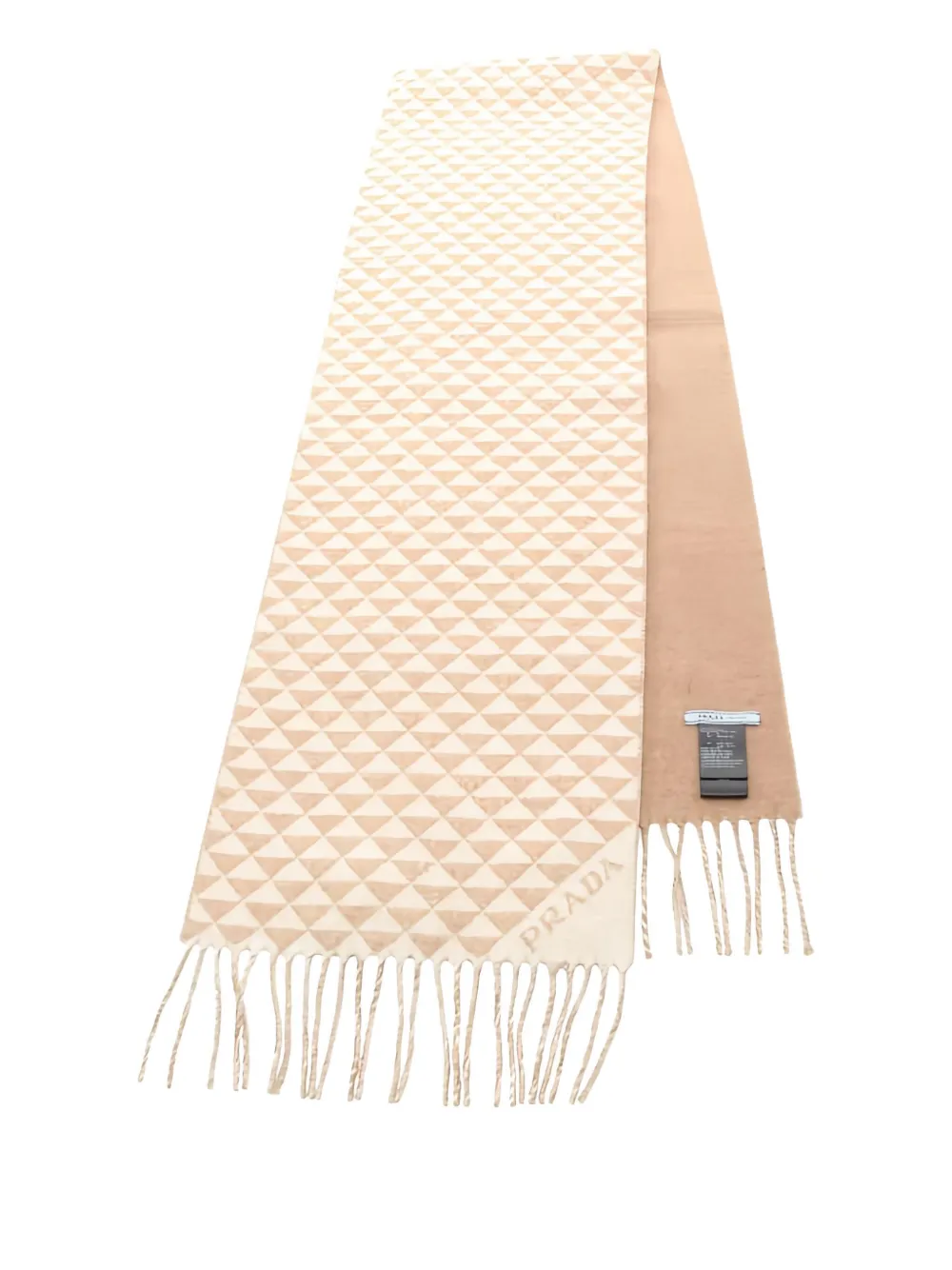 Prada Pre-Owned 2010s triangle-logo pattern scarf | Neutrals | Image 1