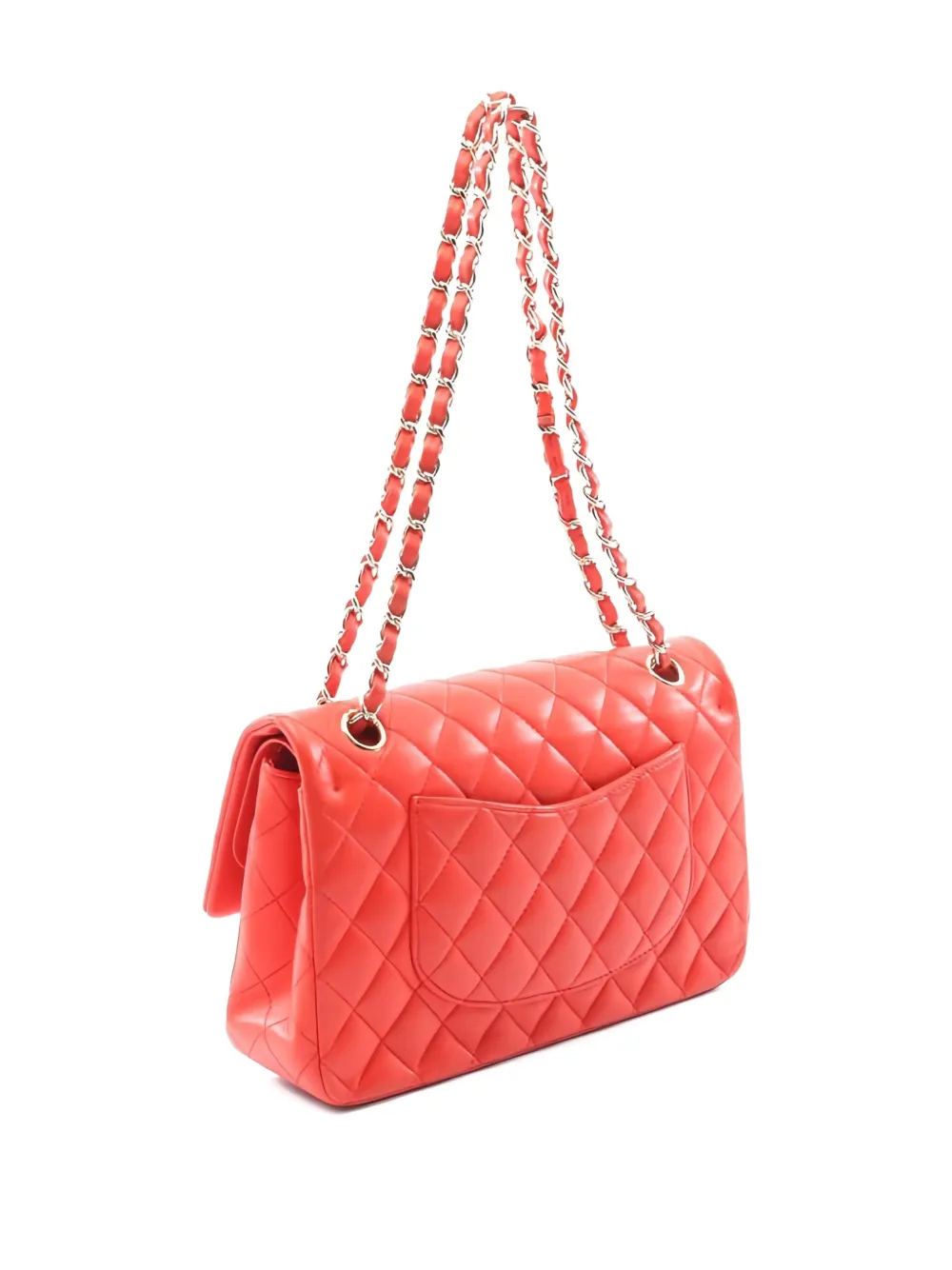 Pre-owned Chanel 2016-2017 Double Flap Matelasse Chain Shoulder Bag In Orange