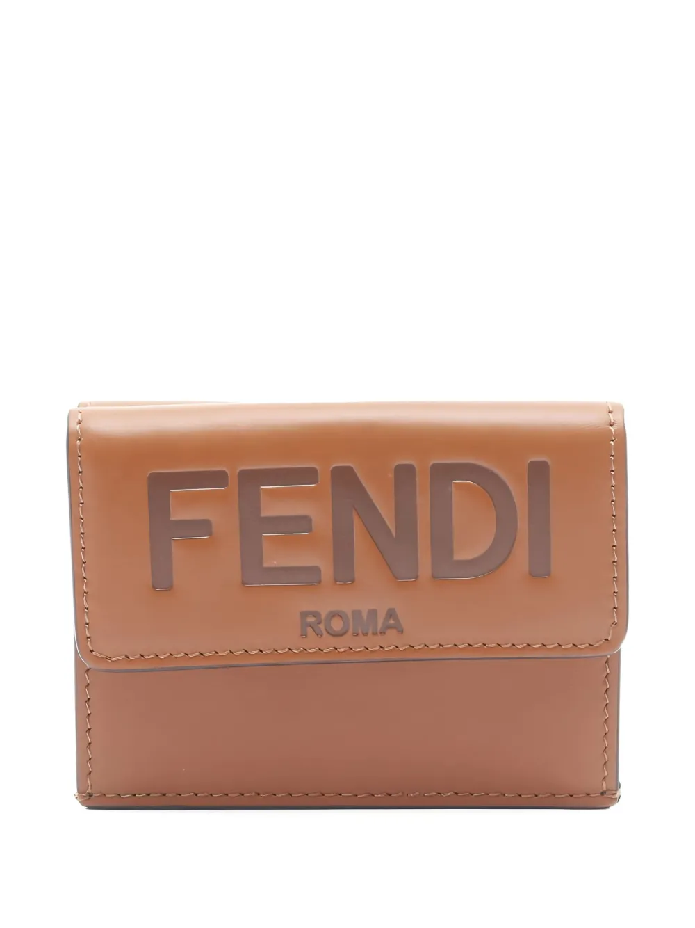 Fendi Pre-Owned 2010s debossed leather tri-fold wallet | Brown | Image 1
