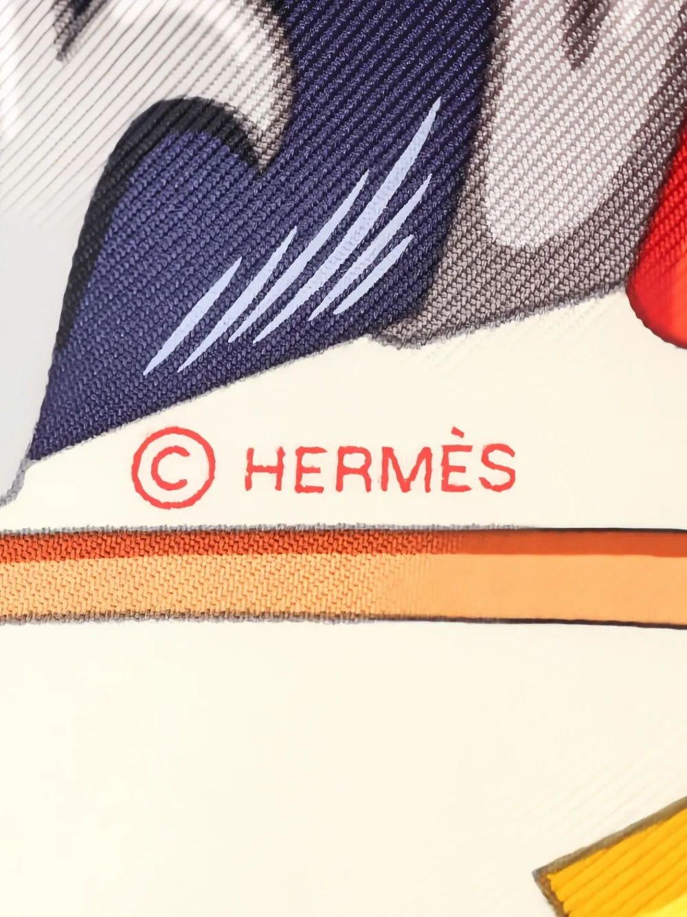 Pre-owned Hermes 2020s Harnais De Coeur Silk Scarf In Neutral