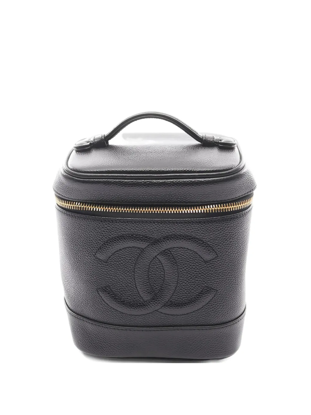 CHANEL Pre-Owned 2000-2002 CC caviar leather vanity bag - Nero