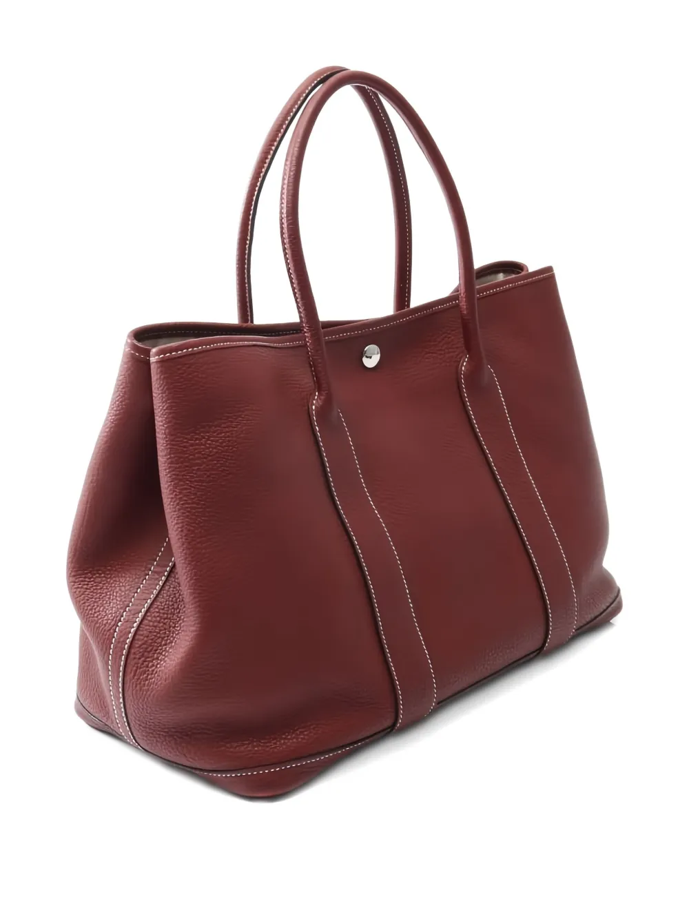 Pre-owned Hermes Medium 2011 Garden Party Pm Leather Tote Bag In Red