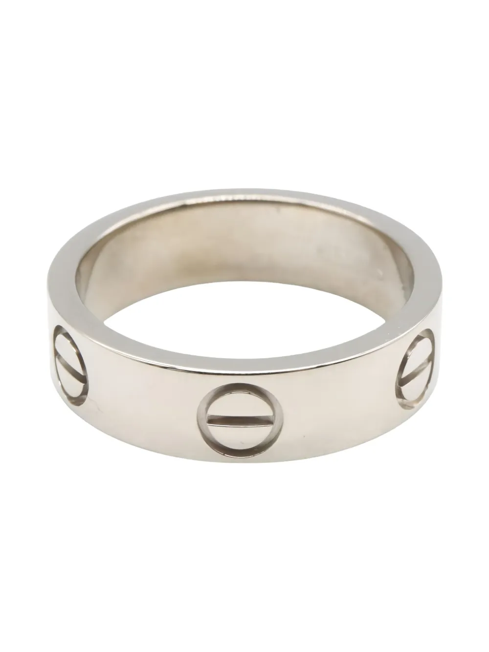 Pre-owned Cartier 2010s 18k White Gold Love Ring In Silver