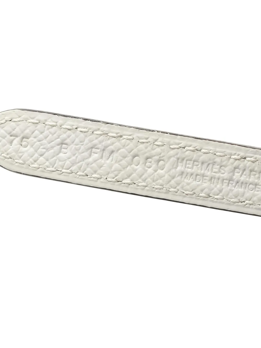 Pre-owned Hermes 2023 Gamma Reversible Belt In White