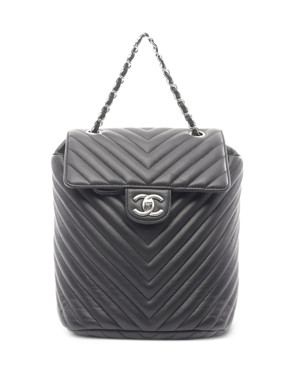 CHANEL Pre-Owned 2016-2017 Vステッチ バックパック - ブラック CHANEL Pre-Owned 2016-2017 Vステッチ バックパック - ブラック